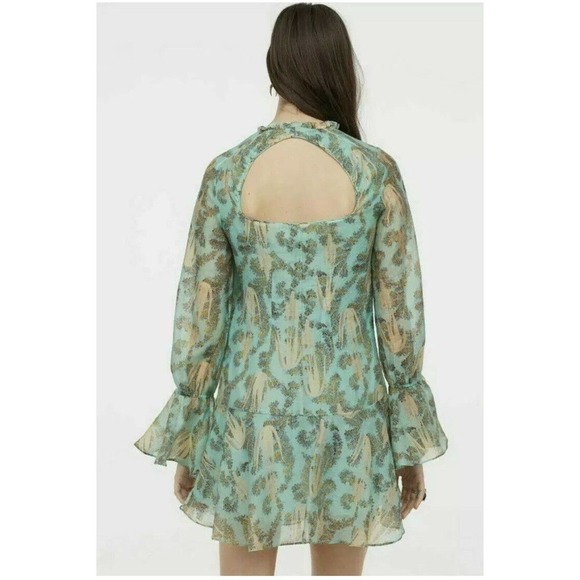 H&M CONSCIOUS EXCLUSIVE LYOCELL BLEND GREEN DRESS SIZE US 6 BLOGGERS FAVORITE - Picture 13 of 16